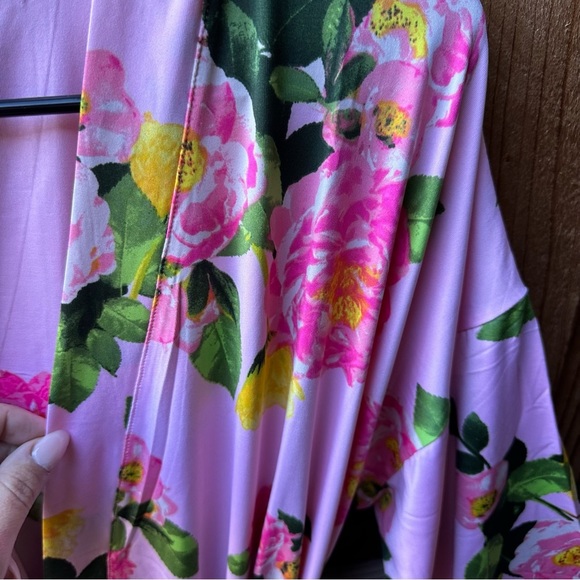 Betsey Johnson Pink Floral Wrap Robe - Picture 7 of 12